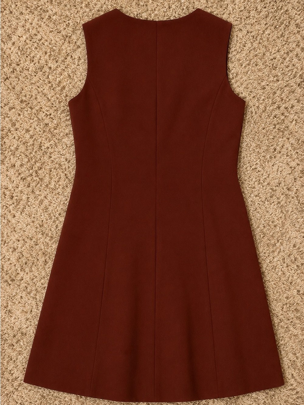 Antonio Melani Gianna Sleeveless A-Line Button Front Dress Burgundy Size 10 - Picture 3 of 5